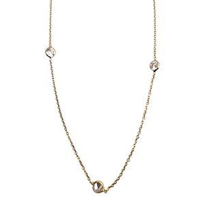 14K Yellow Gold Cubic Zirconia Necklace 16" #22706